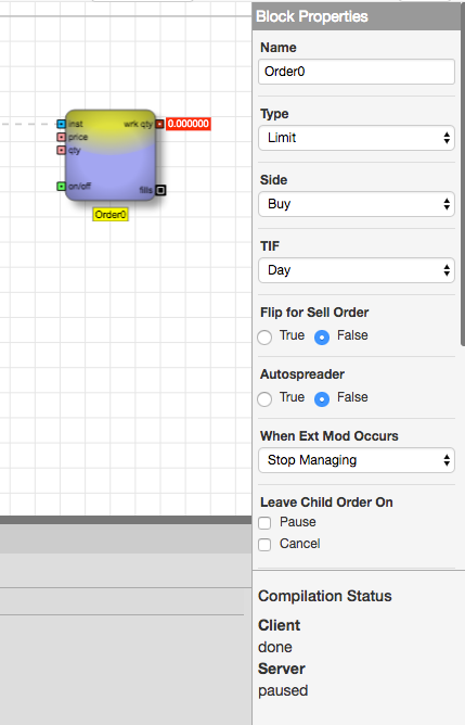 Specify block properties