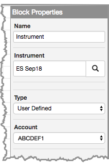 Instrument block properties panel