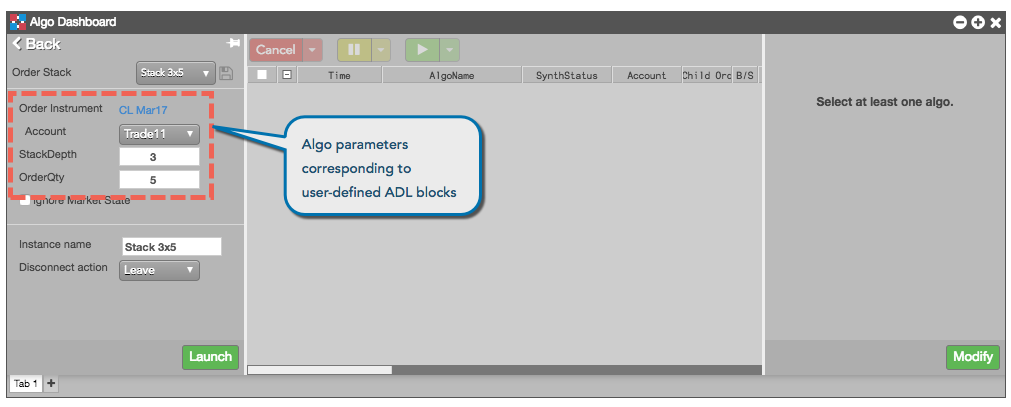 Algo Dashboard のユーザー定義変数