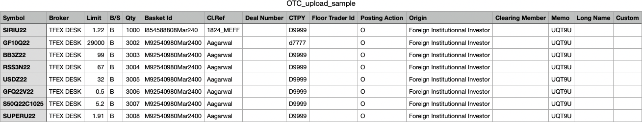 CSV Import File