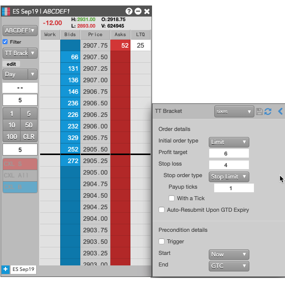 TT Order Type parameters