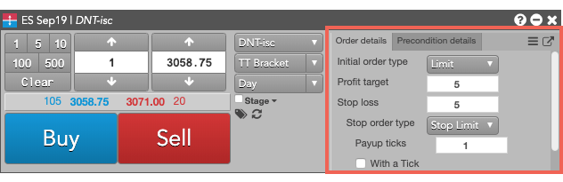 TT Order Type parameters