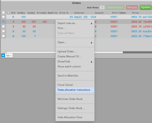 割り当て指示の貼付け