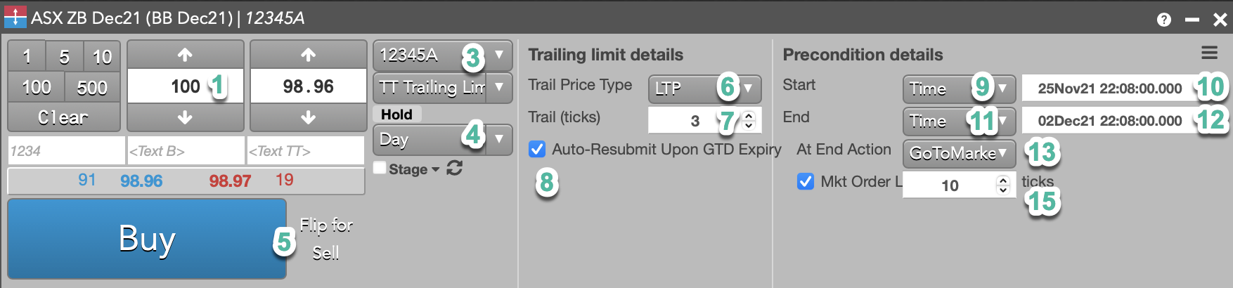 TT Trailing Limit TT Trailing Limit