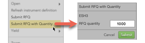 枚数と一緒に RFQ を送信